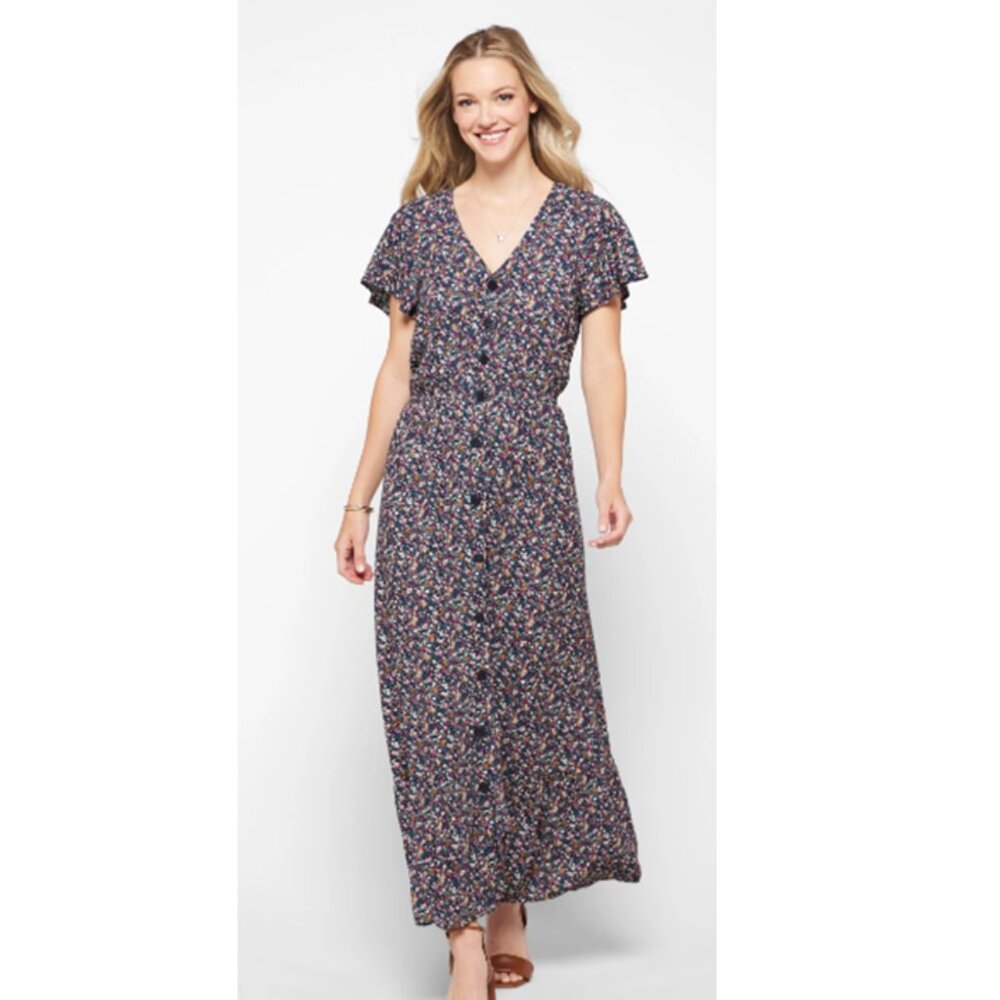 Market & Spruce Maxi Dress Size Small Floral Print
